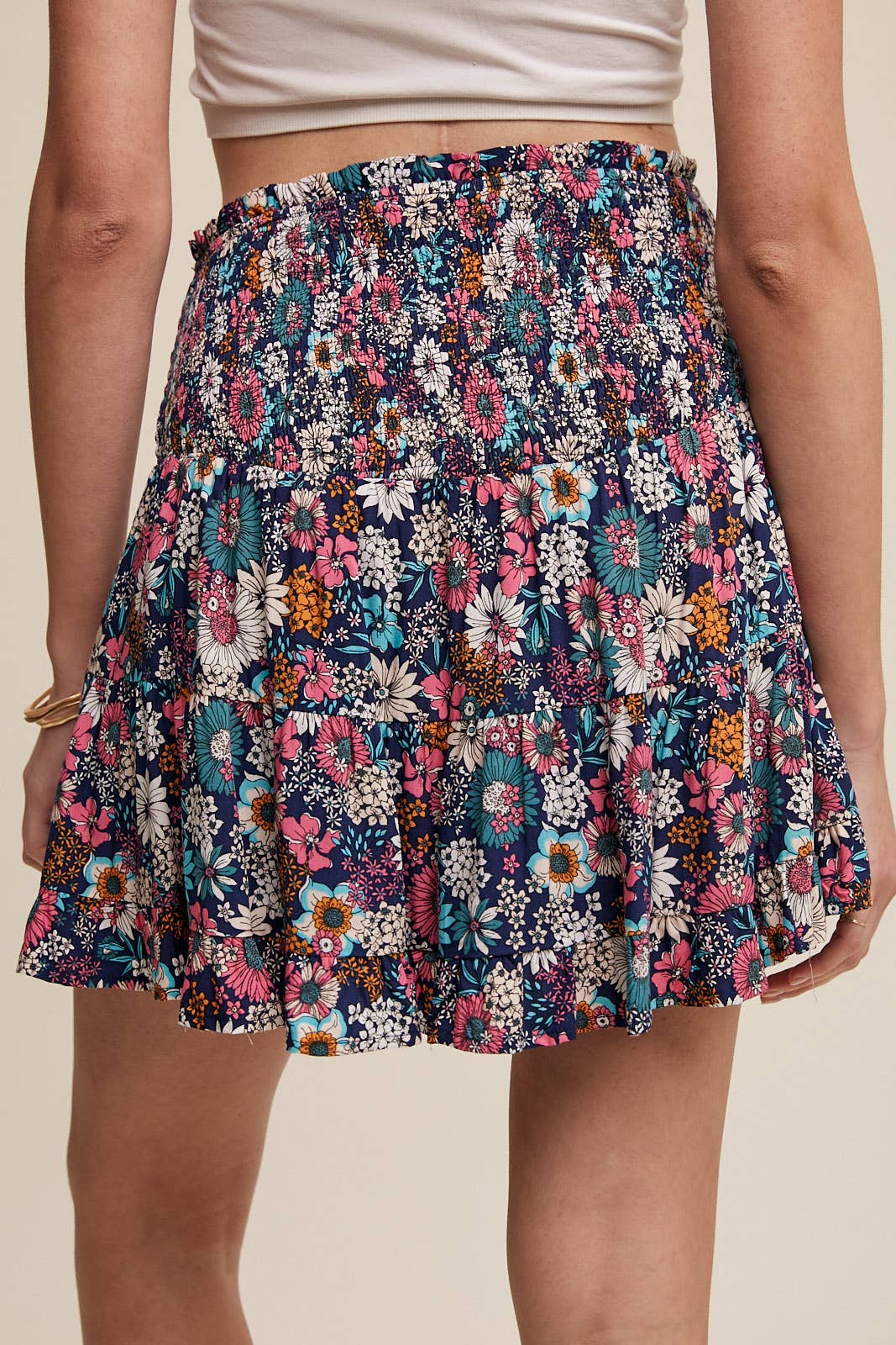 Floral Shirred Convertible Top or Skirt