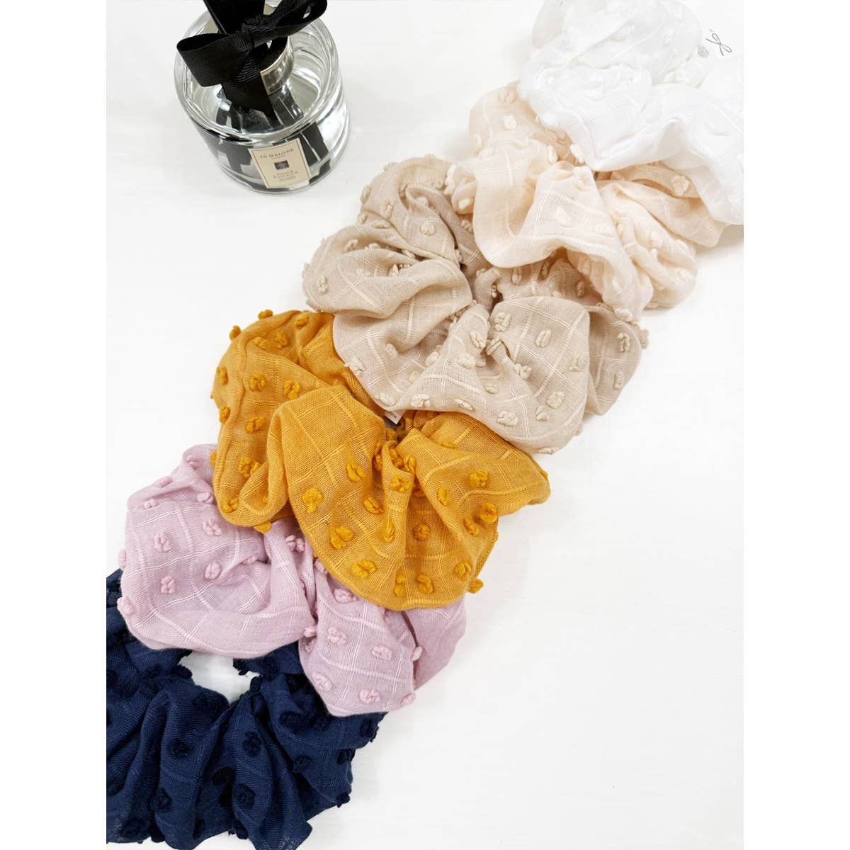 Pompom Textured Soft Tone Jumbo Scunchie