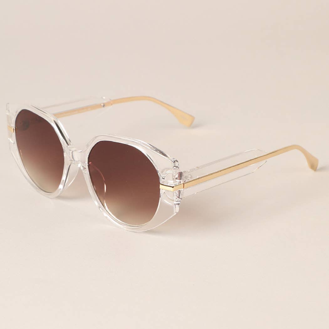 Verona- Bold Clear Round Frame Sunglasses
