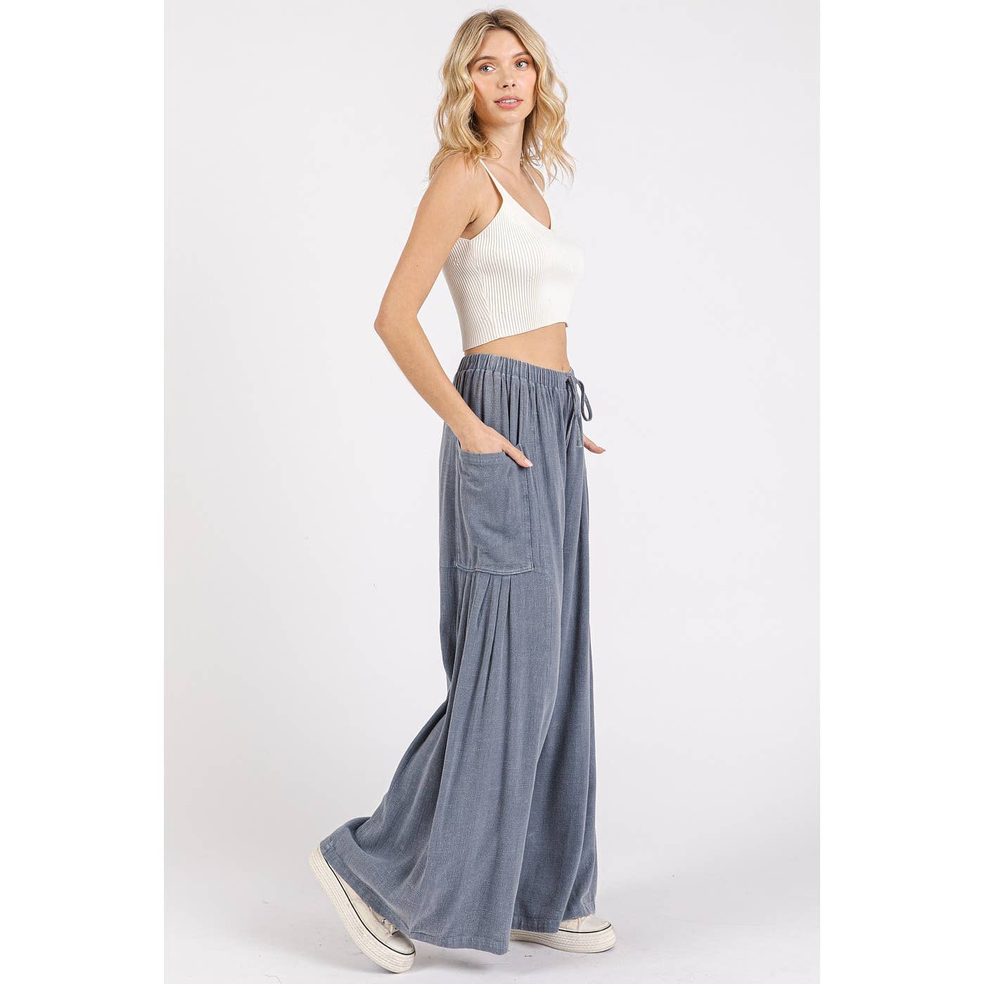 Carmella-Linen Mineral Washed Relaxed Pant