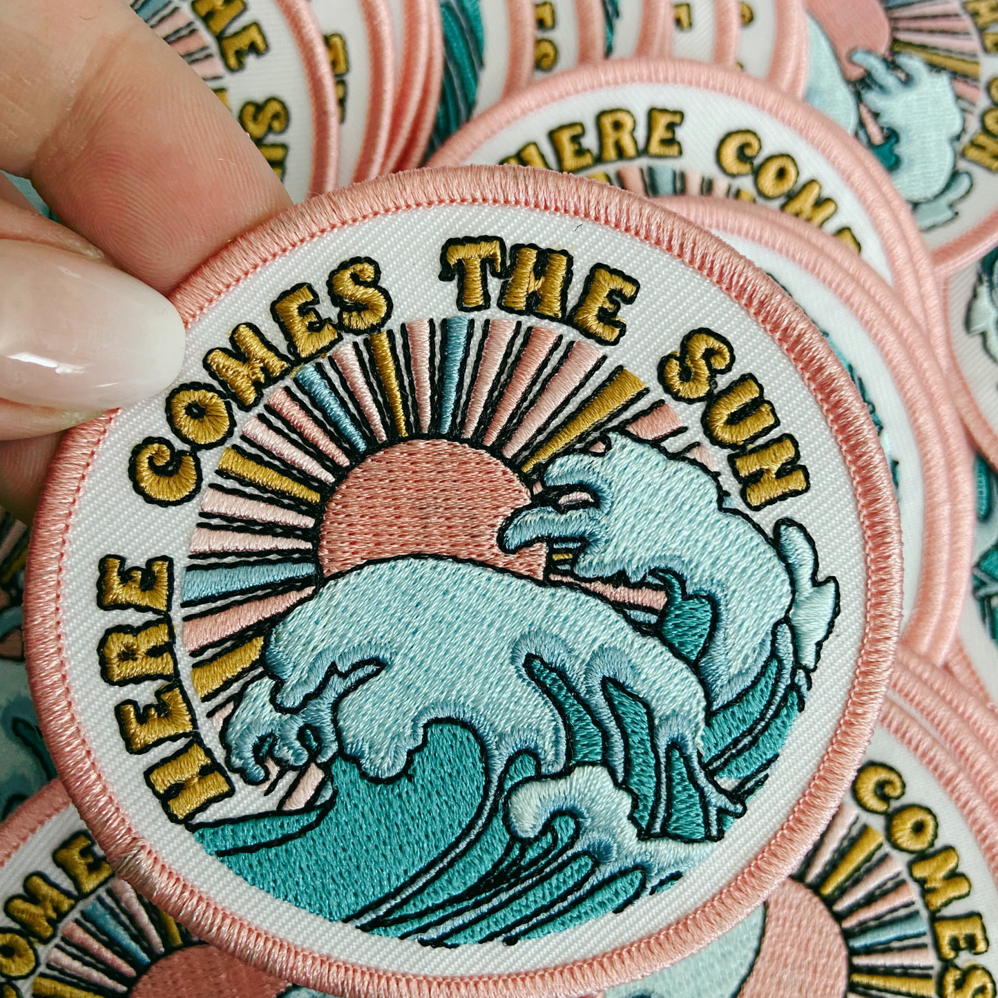 3" Here Comes The Sun - Embroidered Hat Patch