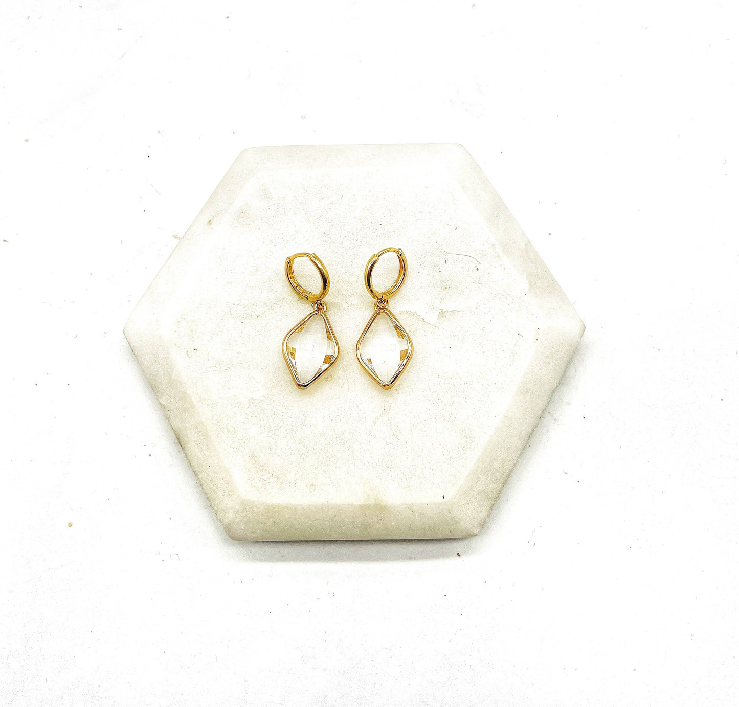 Diamond Gem Huggie Hoops
