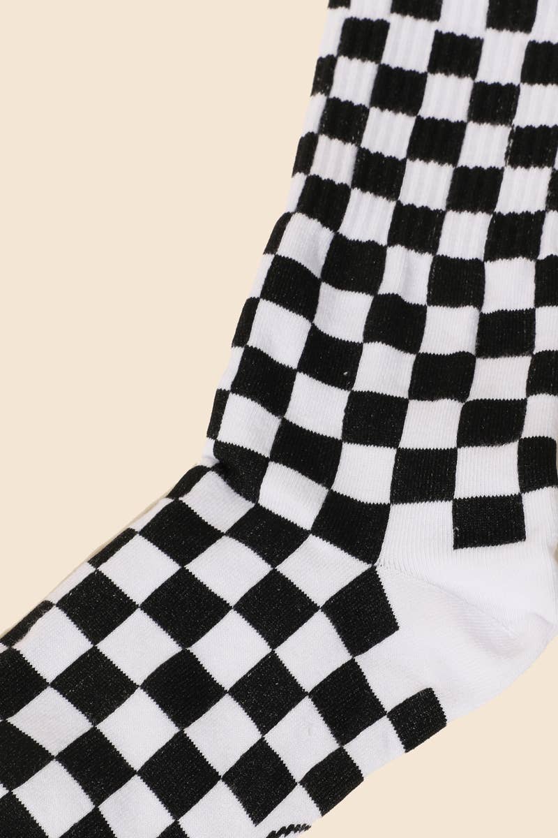 Black Checkered Socks
