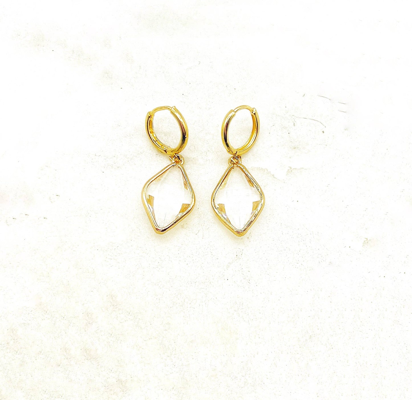 Diamond Gem Huggie Hoops