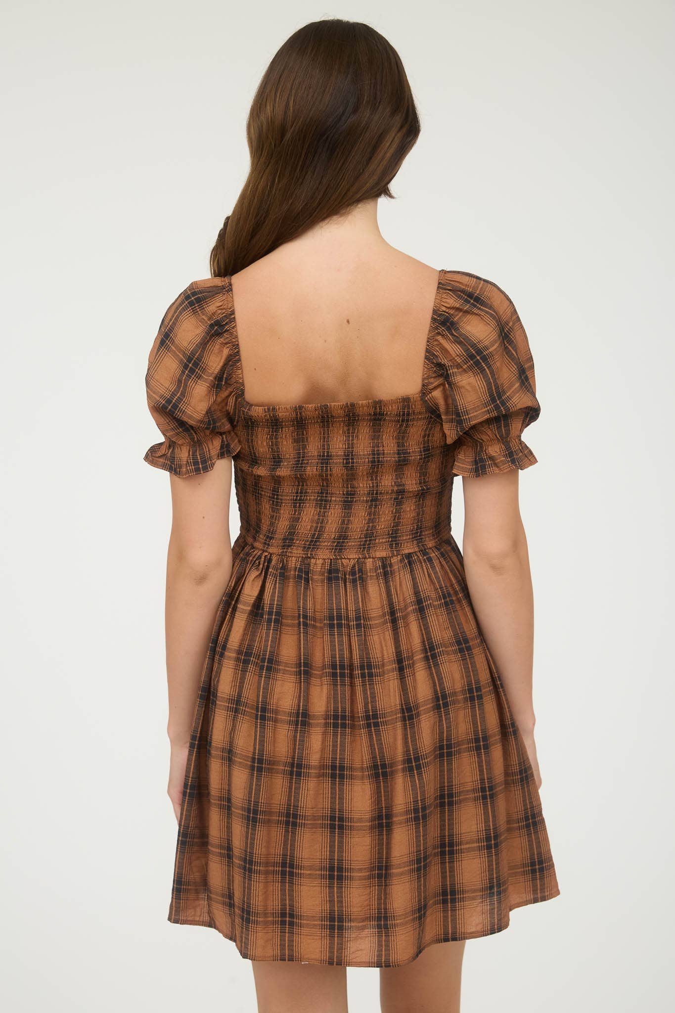 Annie-Plaid MIDI Dresss