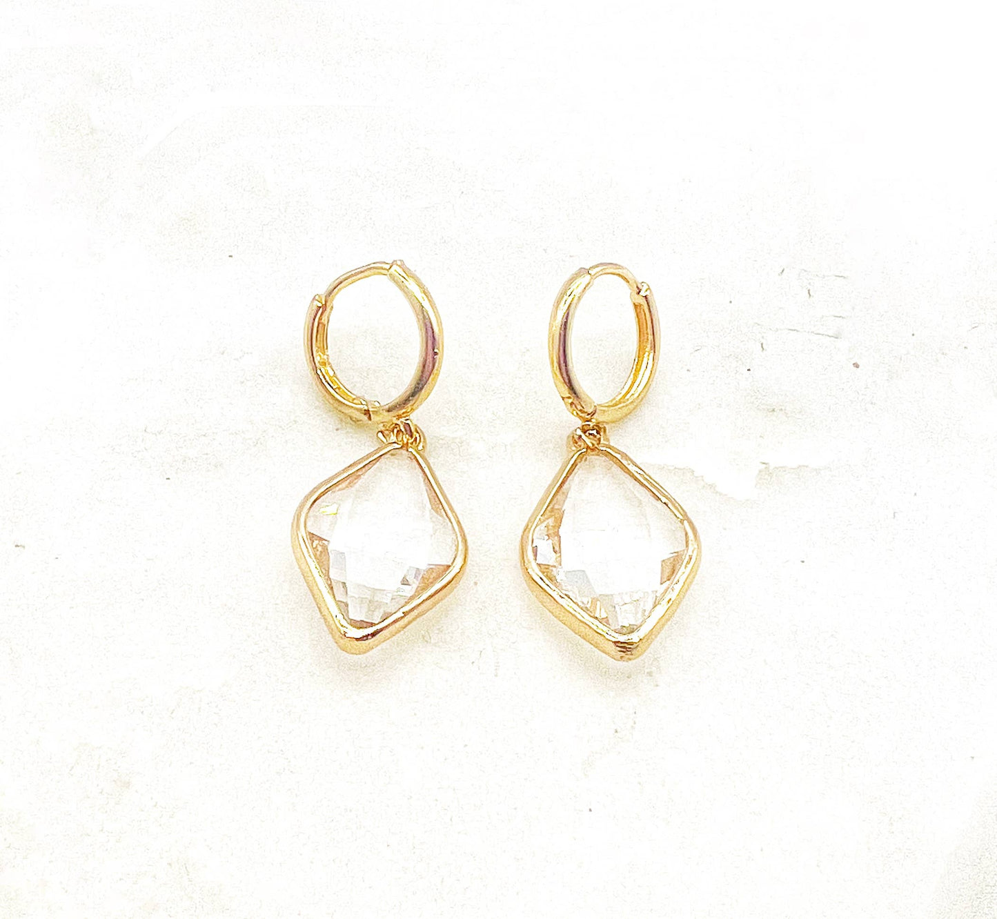 Diamond Gem Huggie Hoops