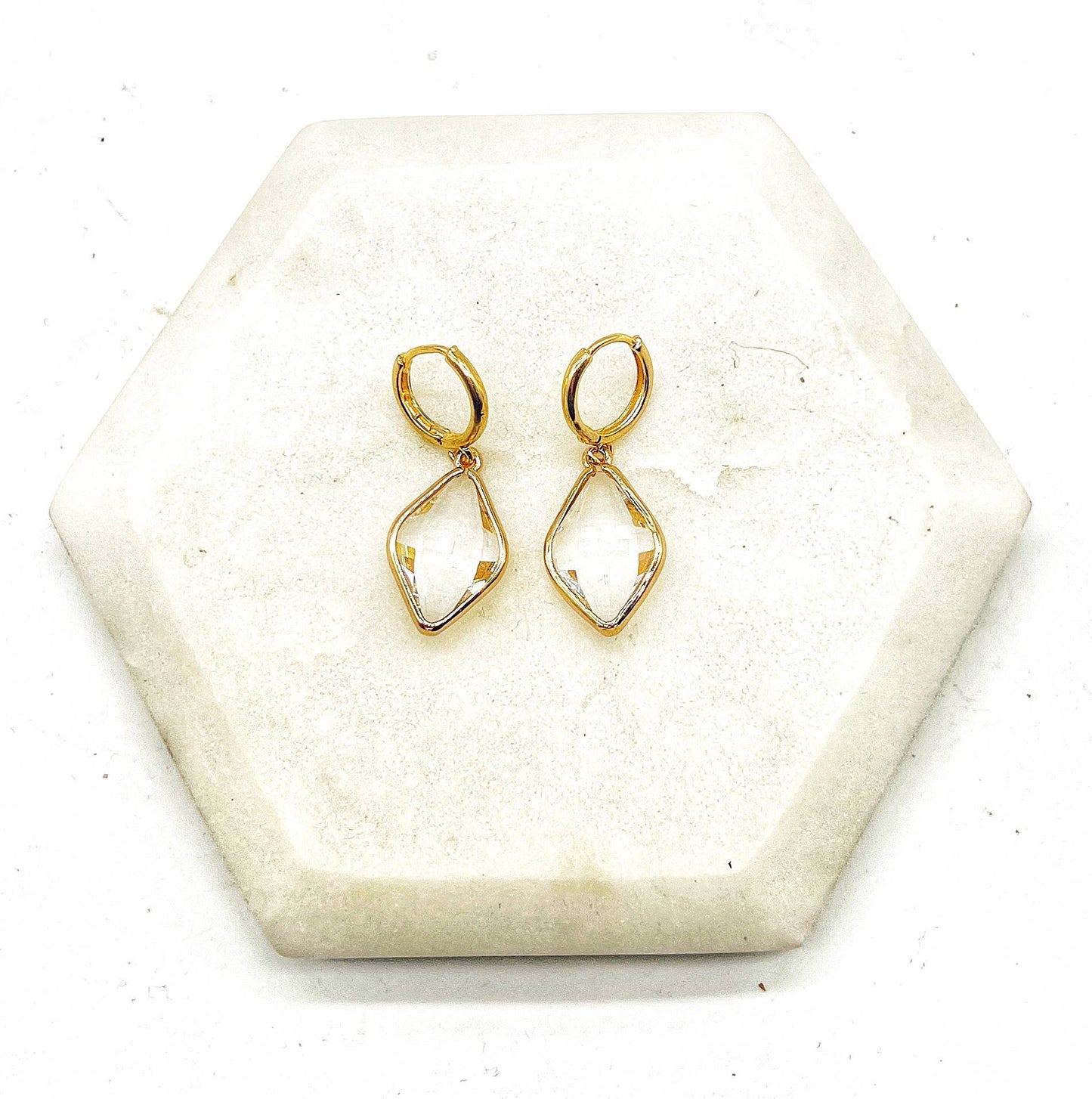Diamond Gem Huggie Hoops