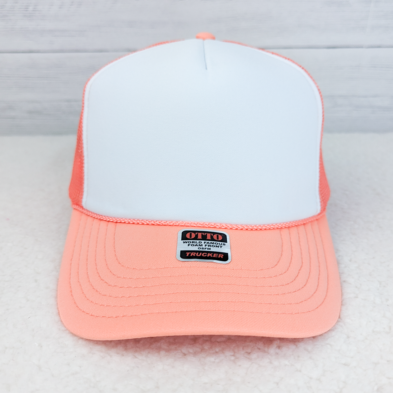 Coral & White Foam Trucker Hat