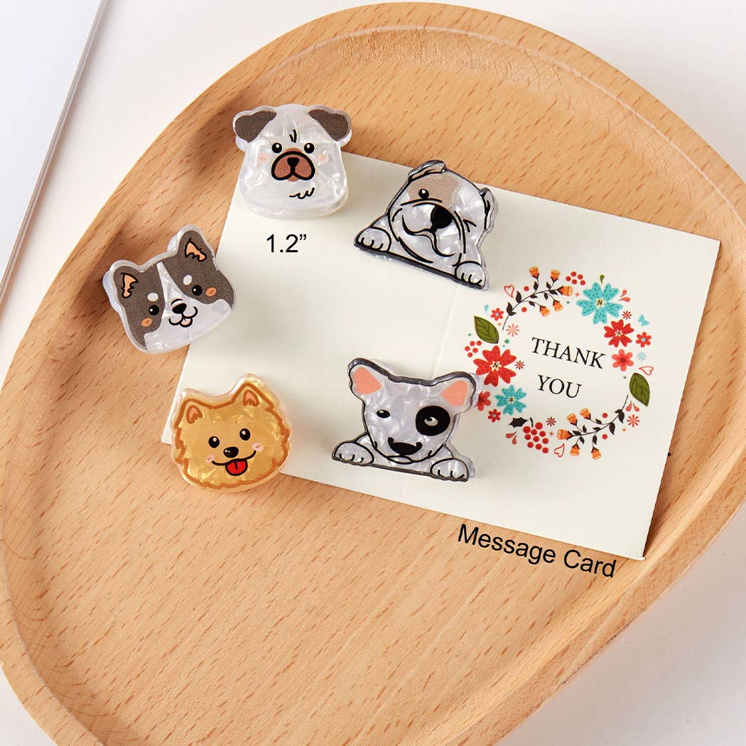 Cute Dogs Assorted Mini Claw Hair Clip Set