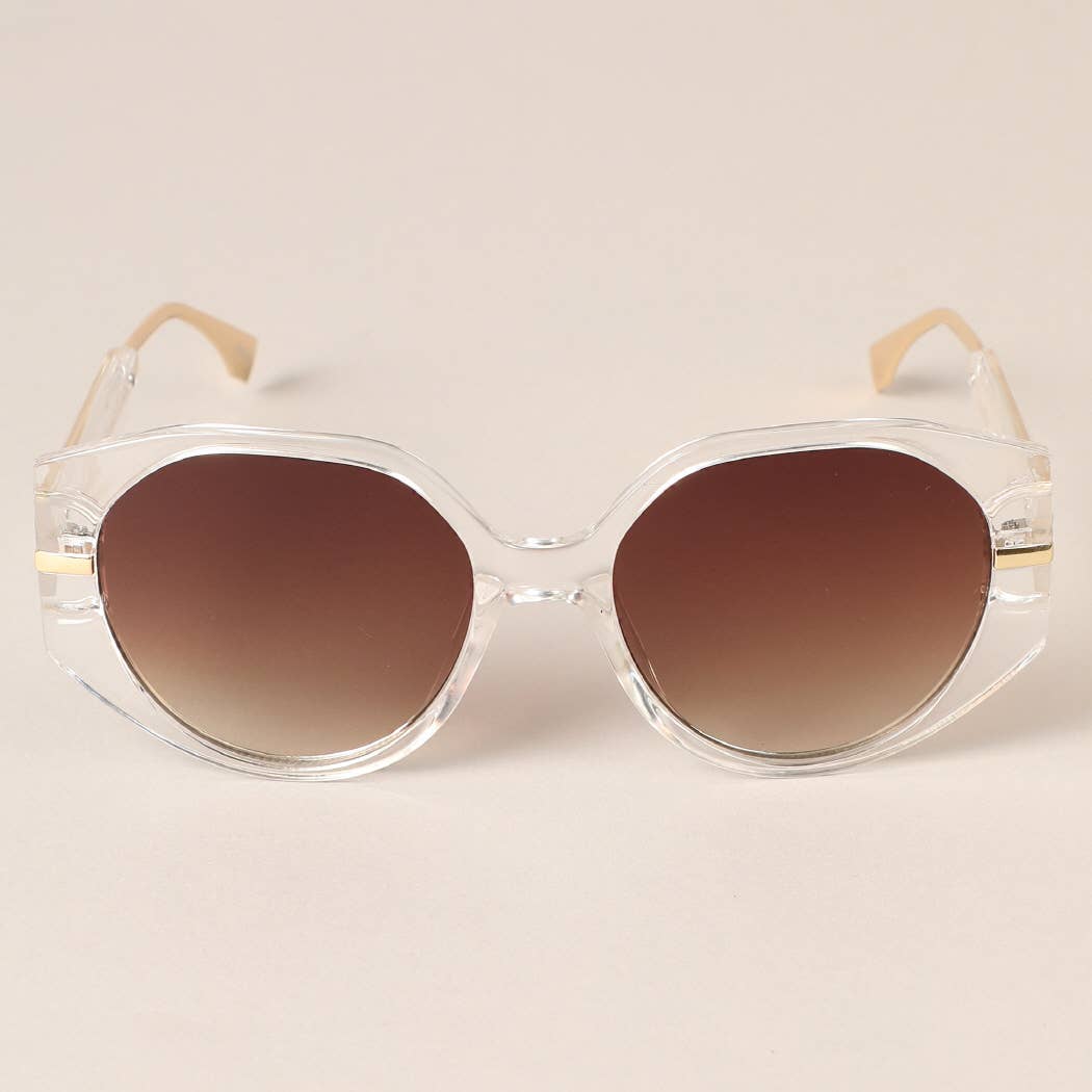 Verona- Bold Clear Round Frame Sunglasses