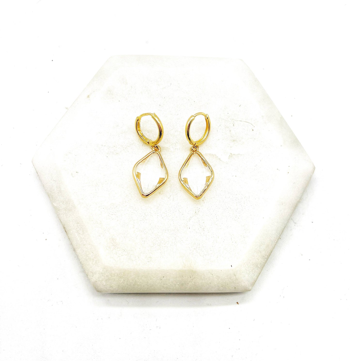 Diamond Gem Huggie Hoops