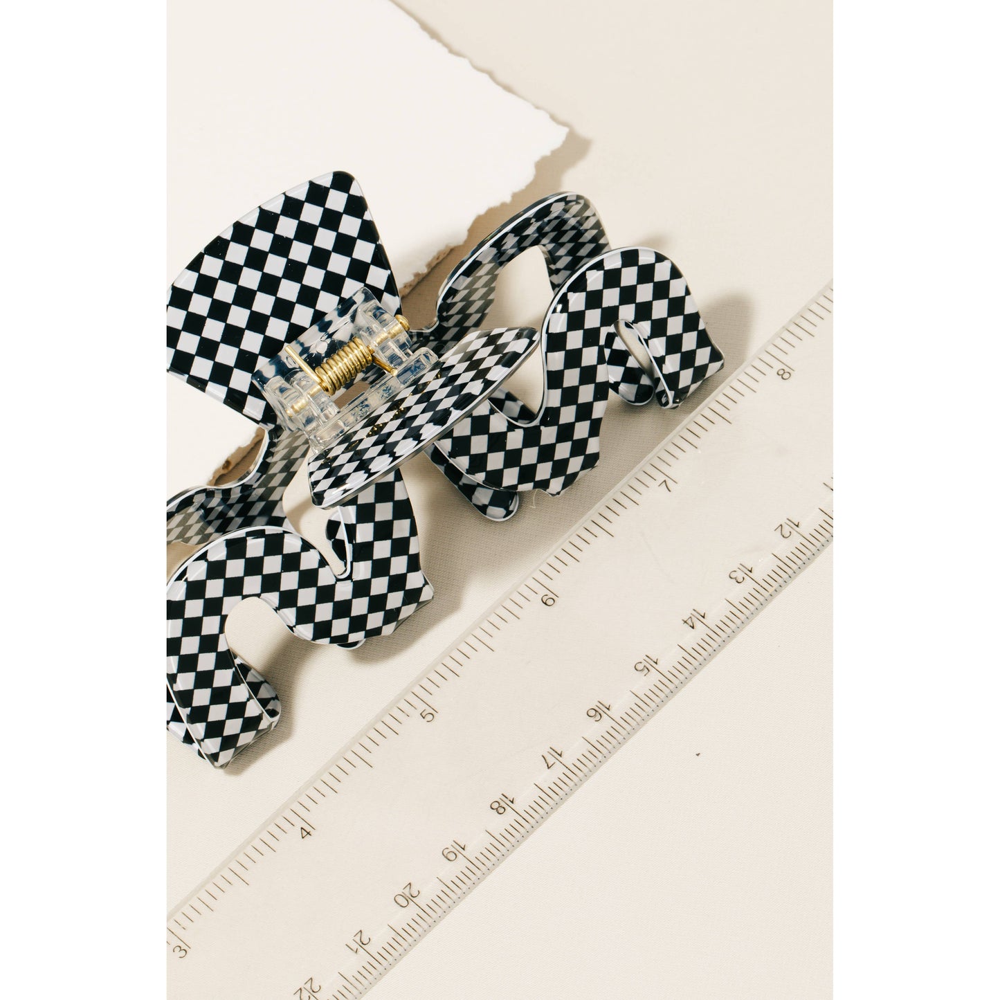 Acrylic Checkered Pattern Hair Claw