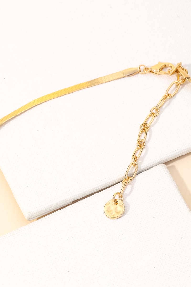 Snake Chain Link Necklace: GOLD