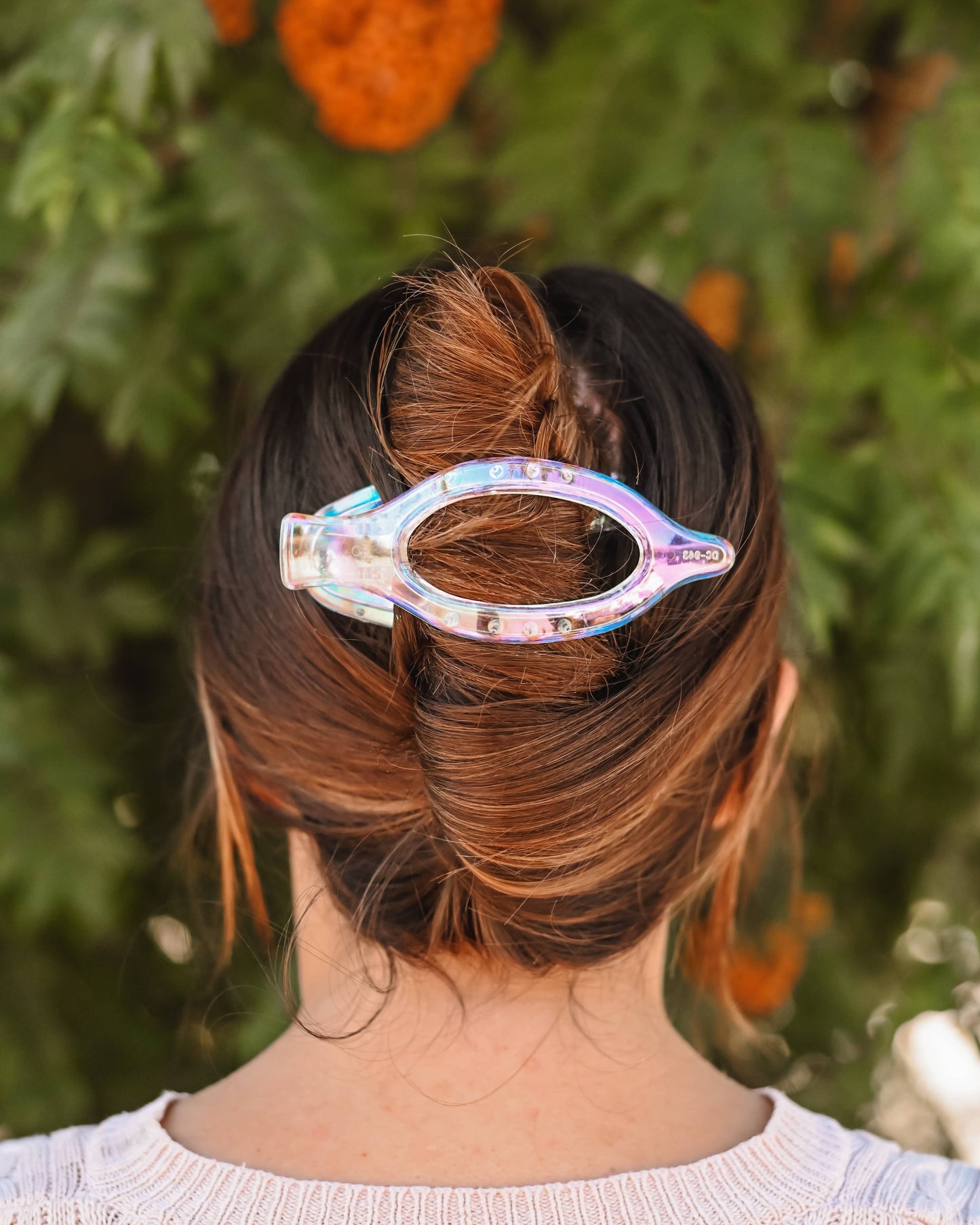 Iridescent Holographic Lay Flat Wide Hair Clip