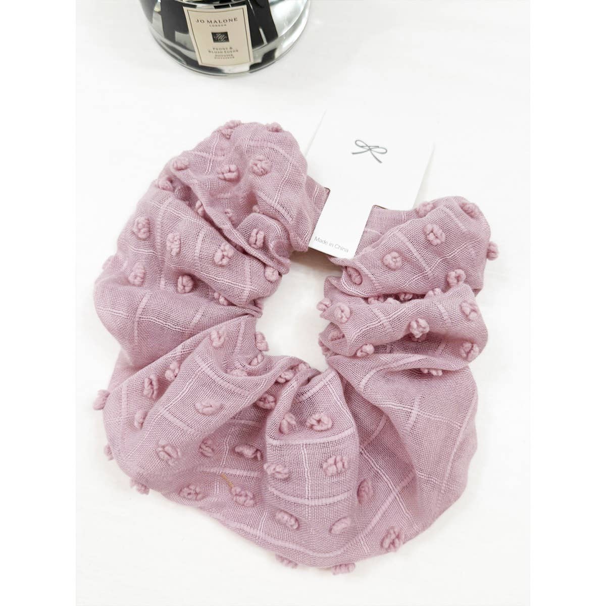 Pompom Textured Soft Tone Jumbo Scunchie