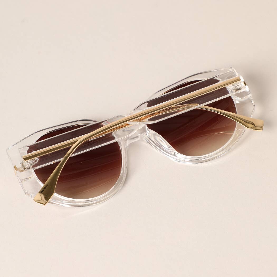 Verona- Bold Clear Round Frame Sunglasses