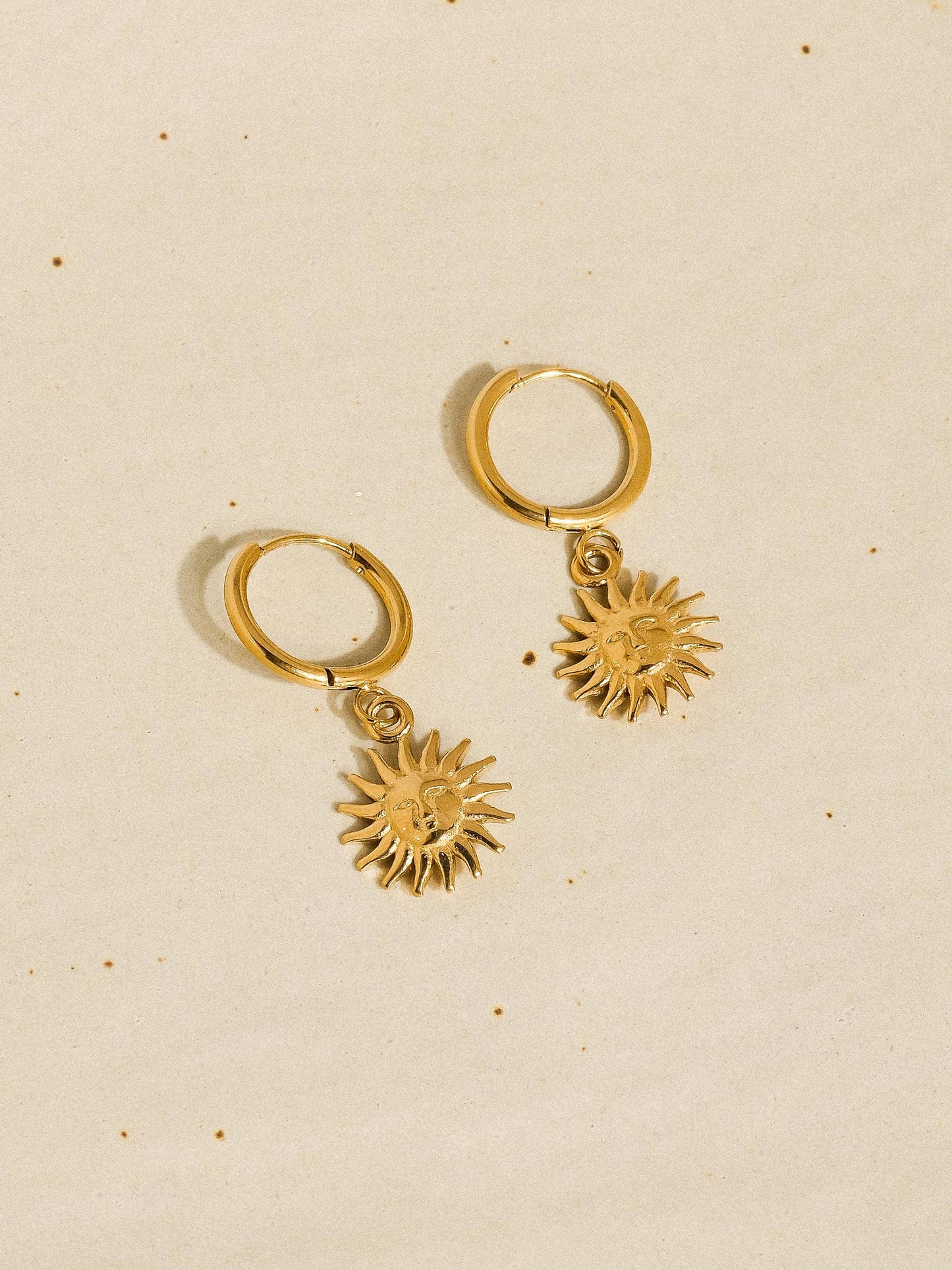 Pascale 18K Gold Non-Tarnish Sun hoop Earring