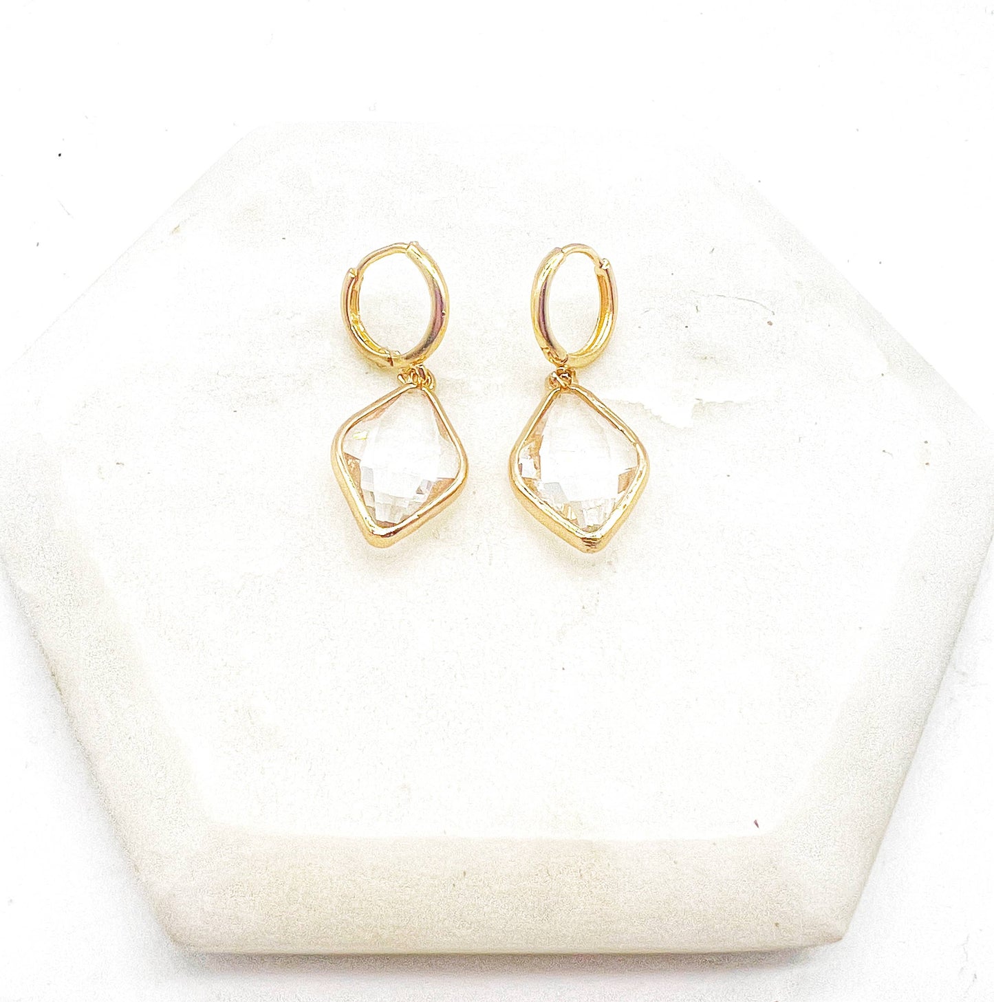 Diamond Gem Huggie Hoops
