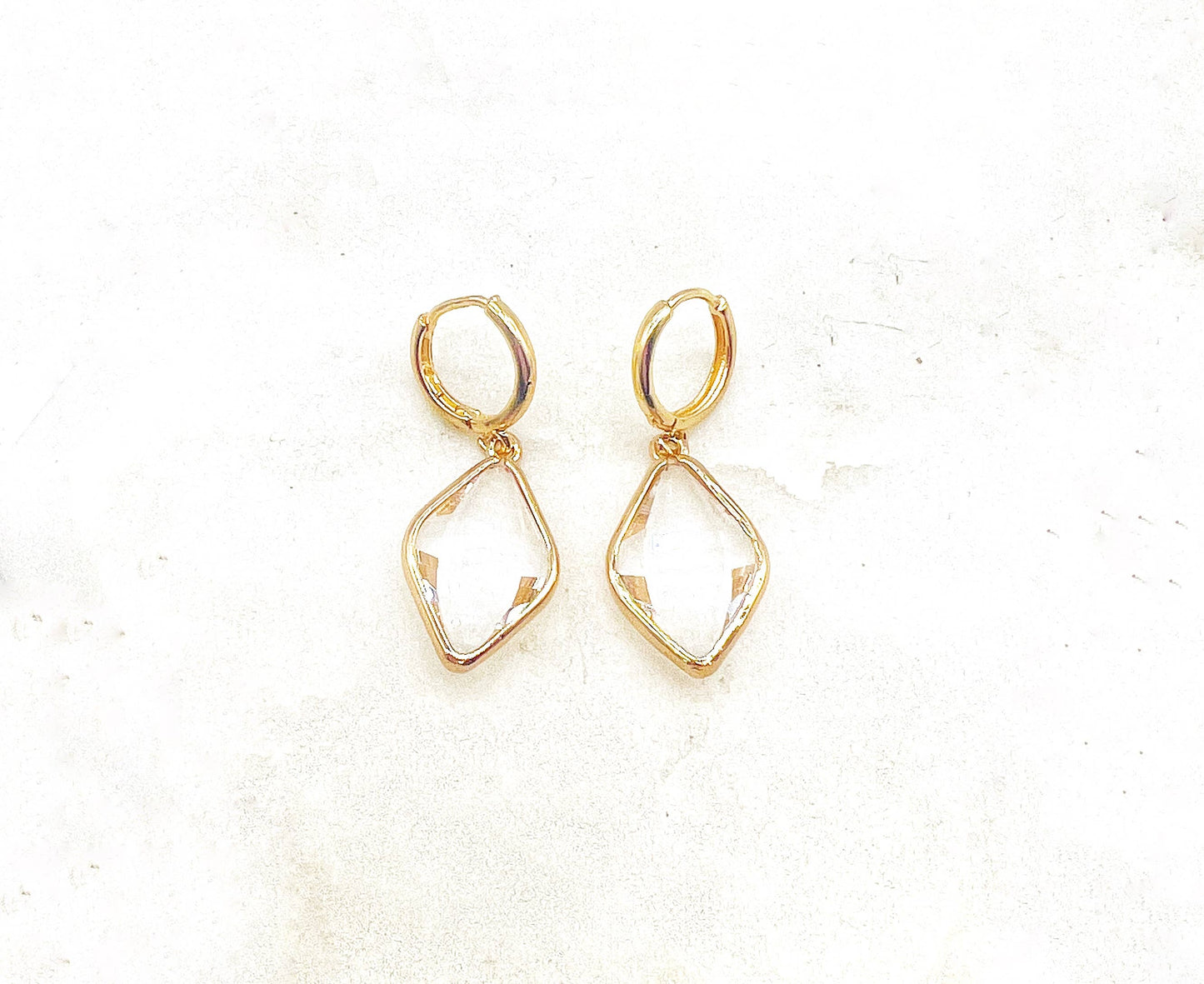 Diamond Gem Huggie Hoops