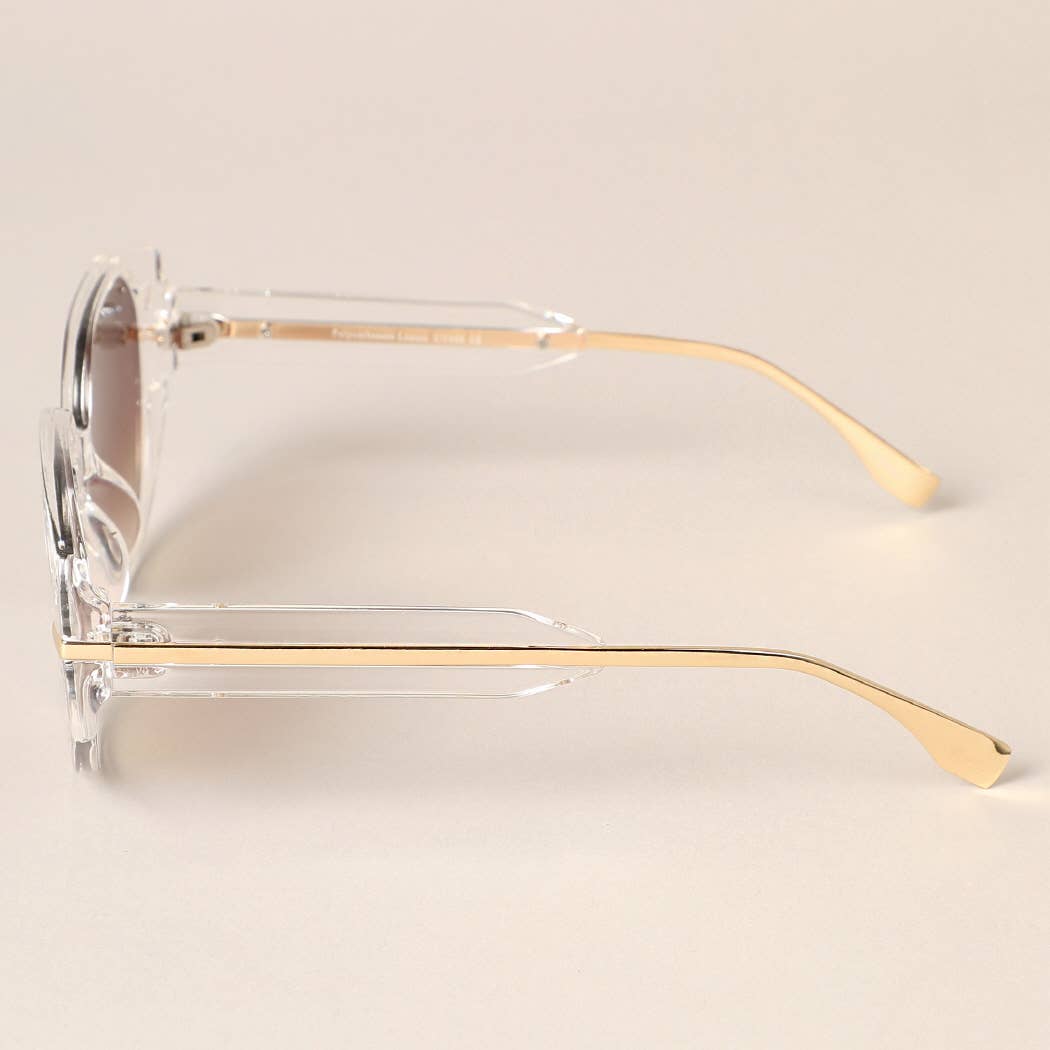 Verona- Bold Clear Round Frame Sunglasses
