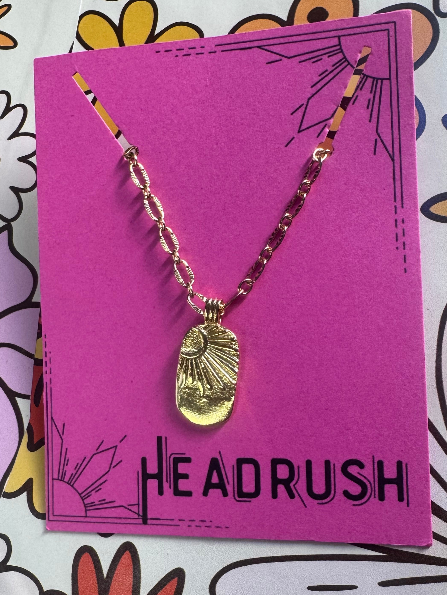 Sunshine Medallion Gold Chain Necklace