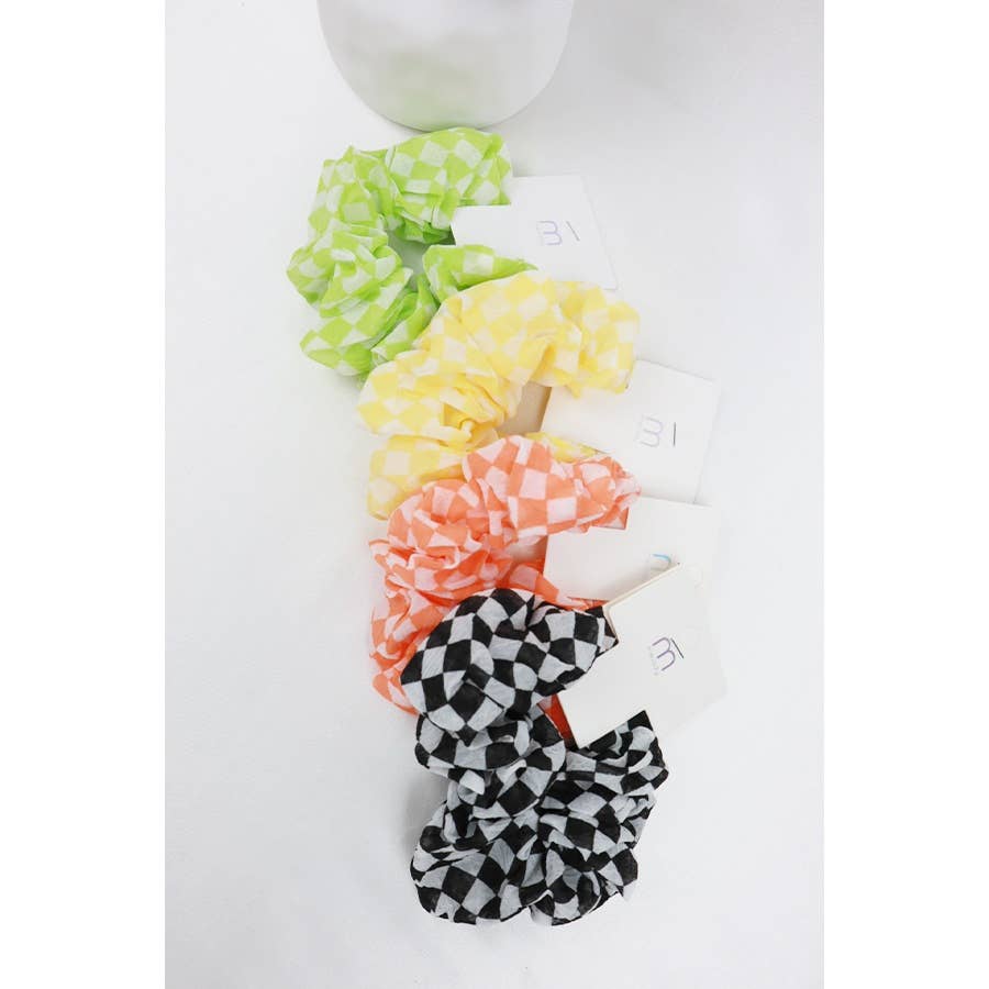 Checkered Sheer Scrunchies