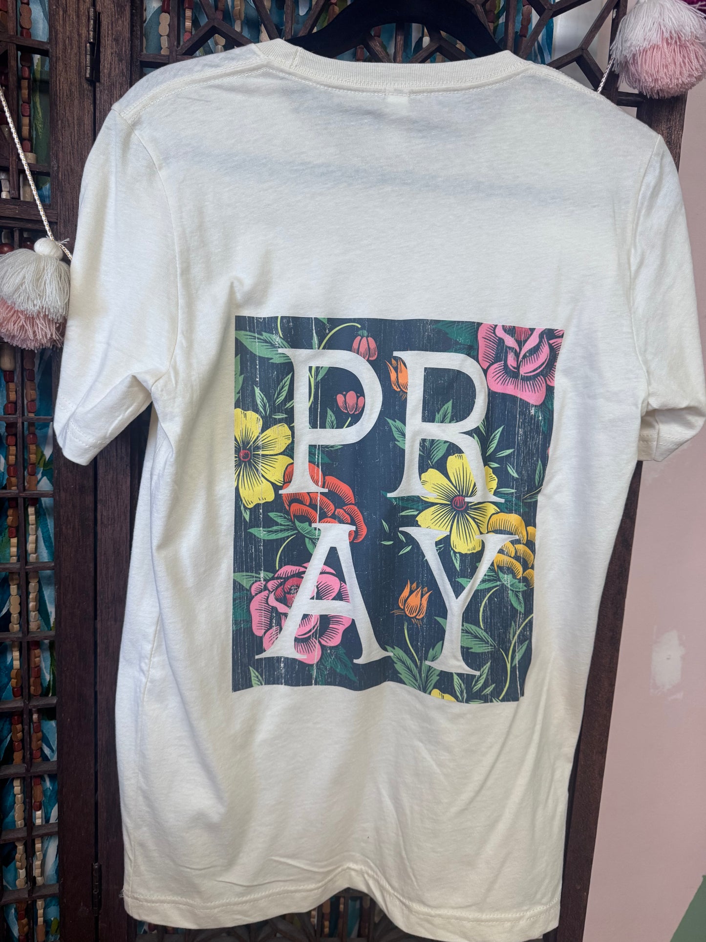 Floral Pray Graphic T Shirt