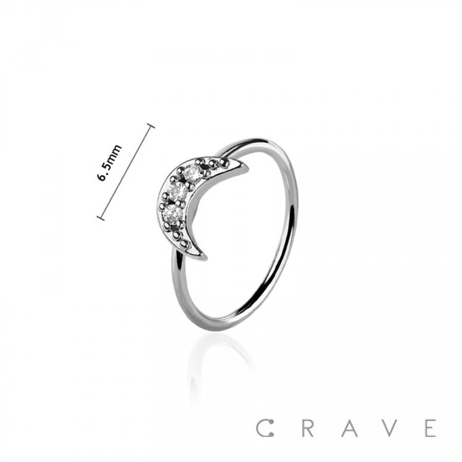 Crescent Moon Nose Hoop Ring