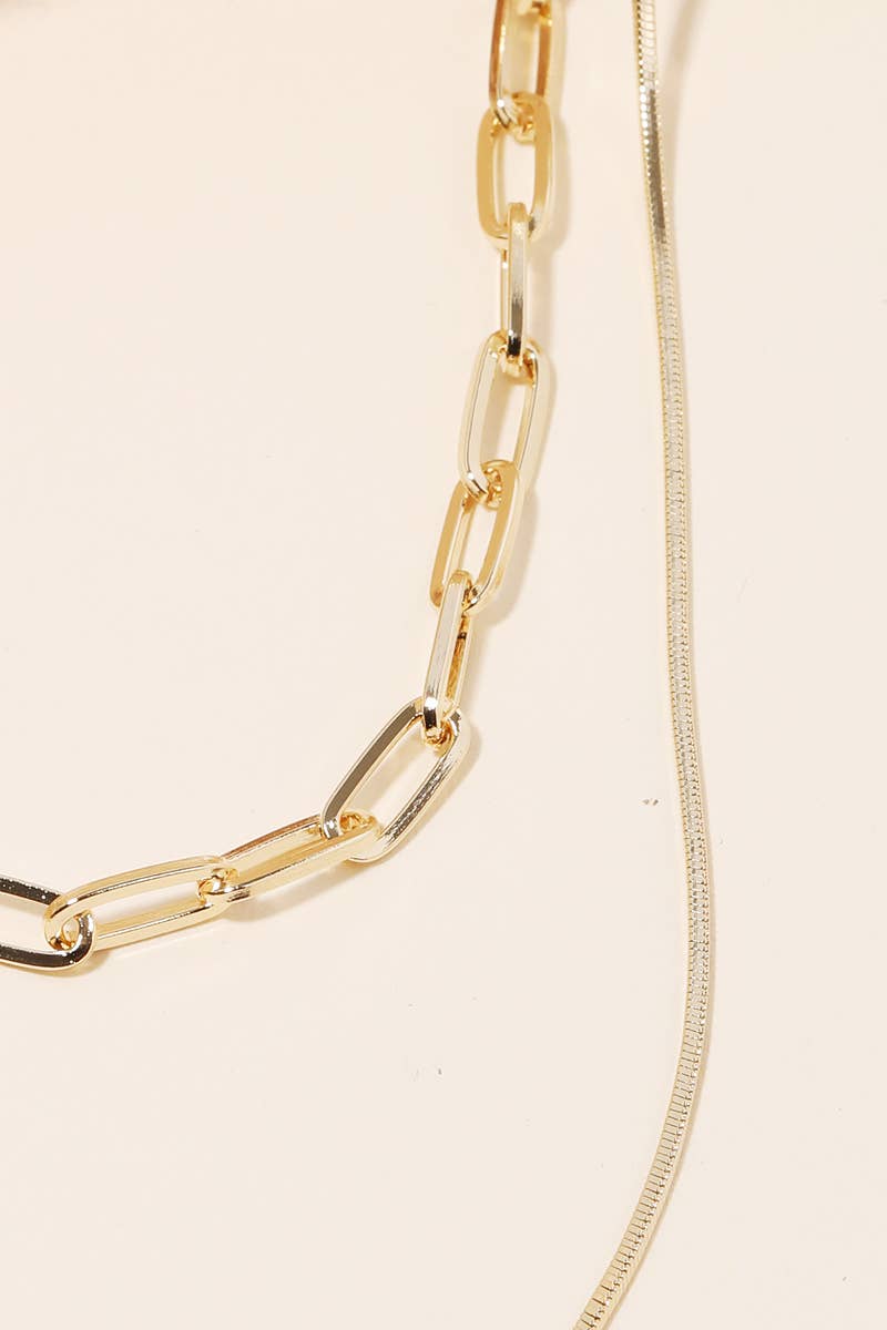Double Chain Layered Necklace: S