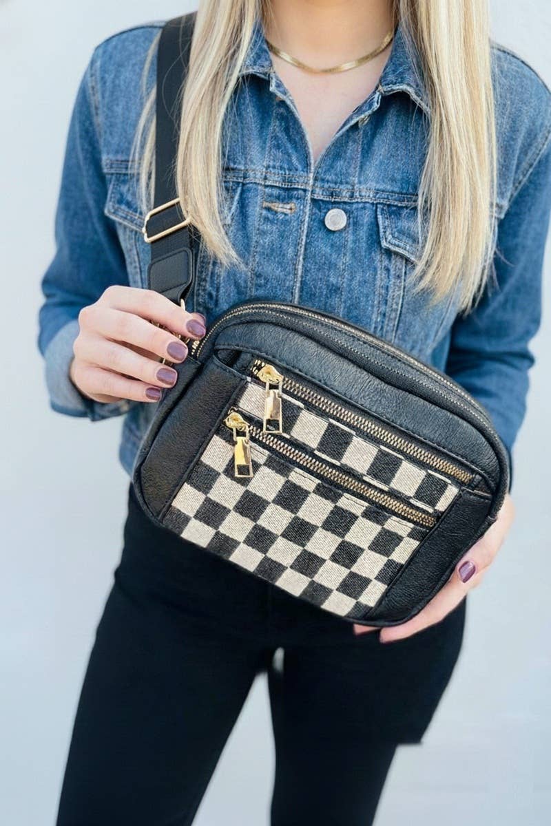 Chesney-The Checkered Crossbody Shoulder Bag