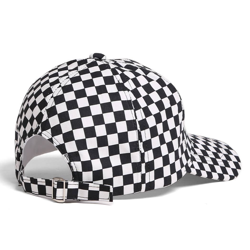 Checkered Cotton Baseball Cap