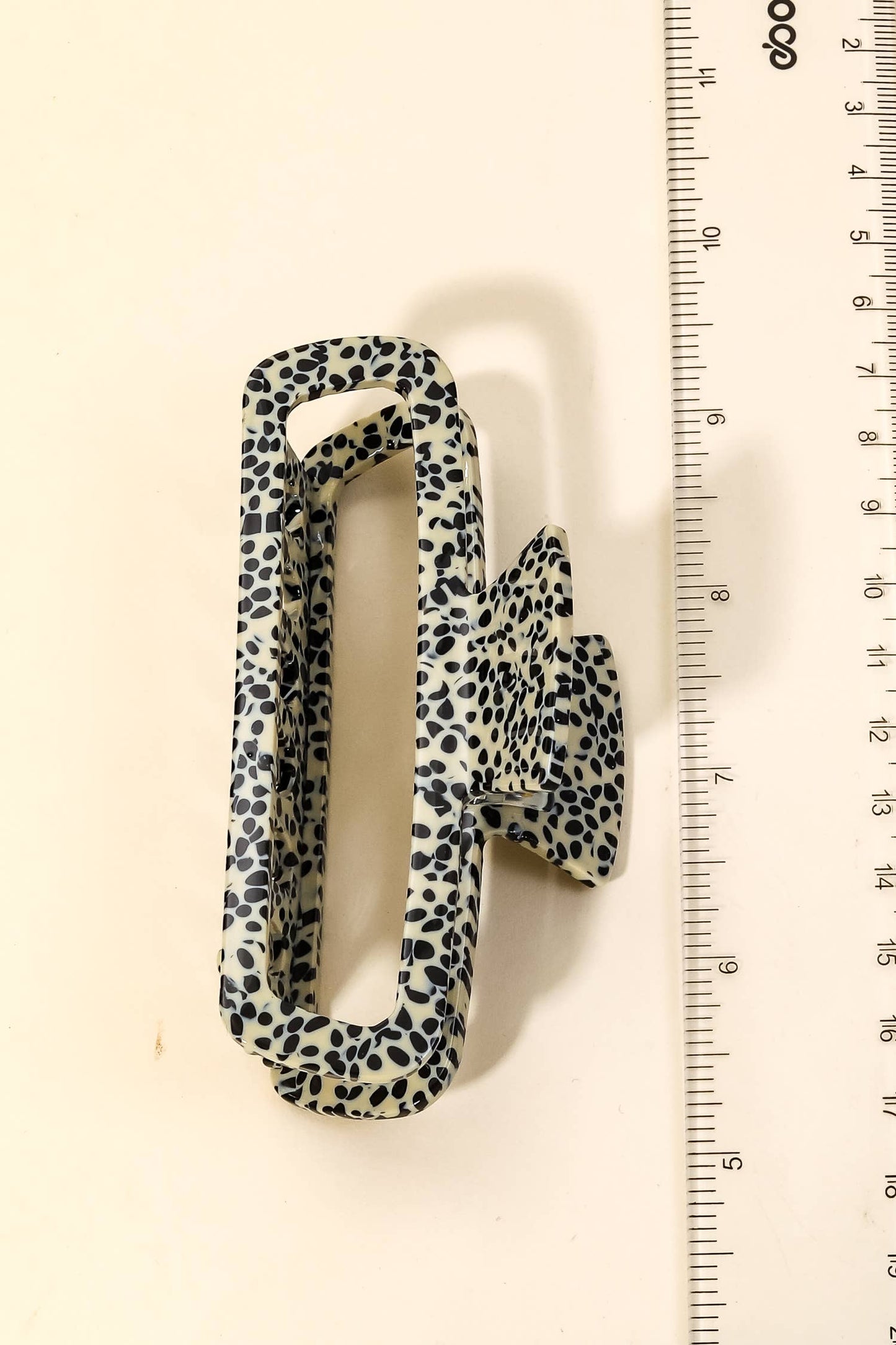 Assorted Acetate Pattern Rectagle Hair Claw Set: MULTI