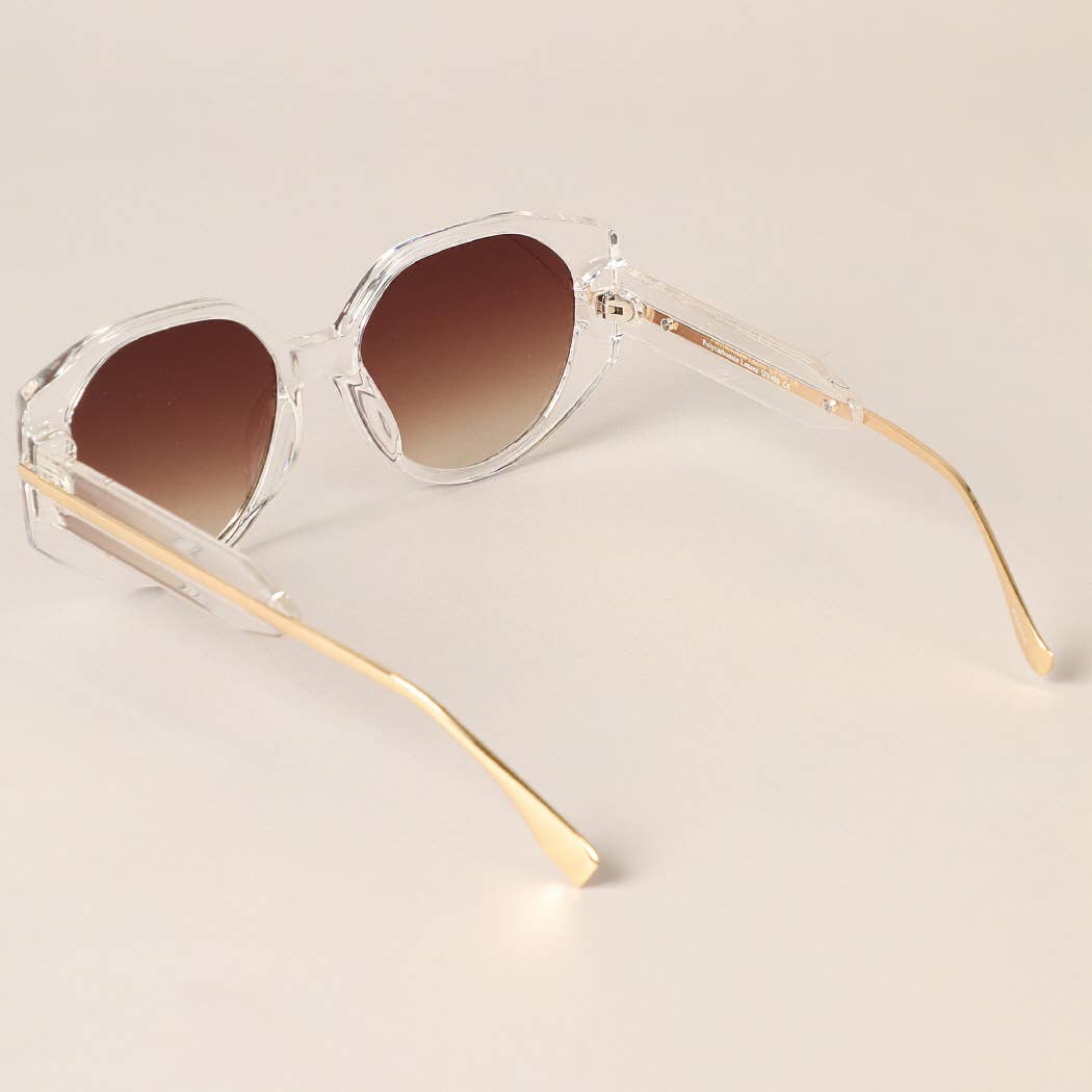 Verona- Bold Clear Round Frame Sunglasses