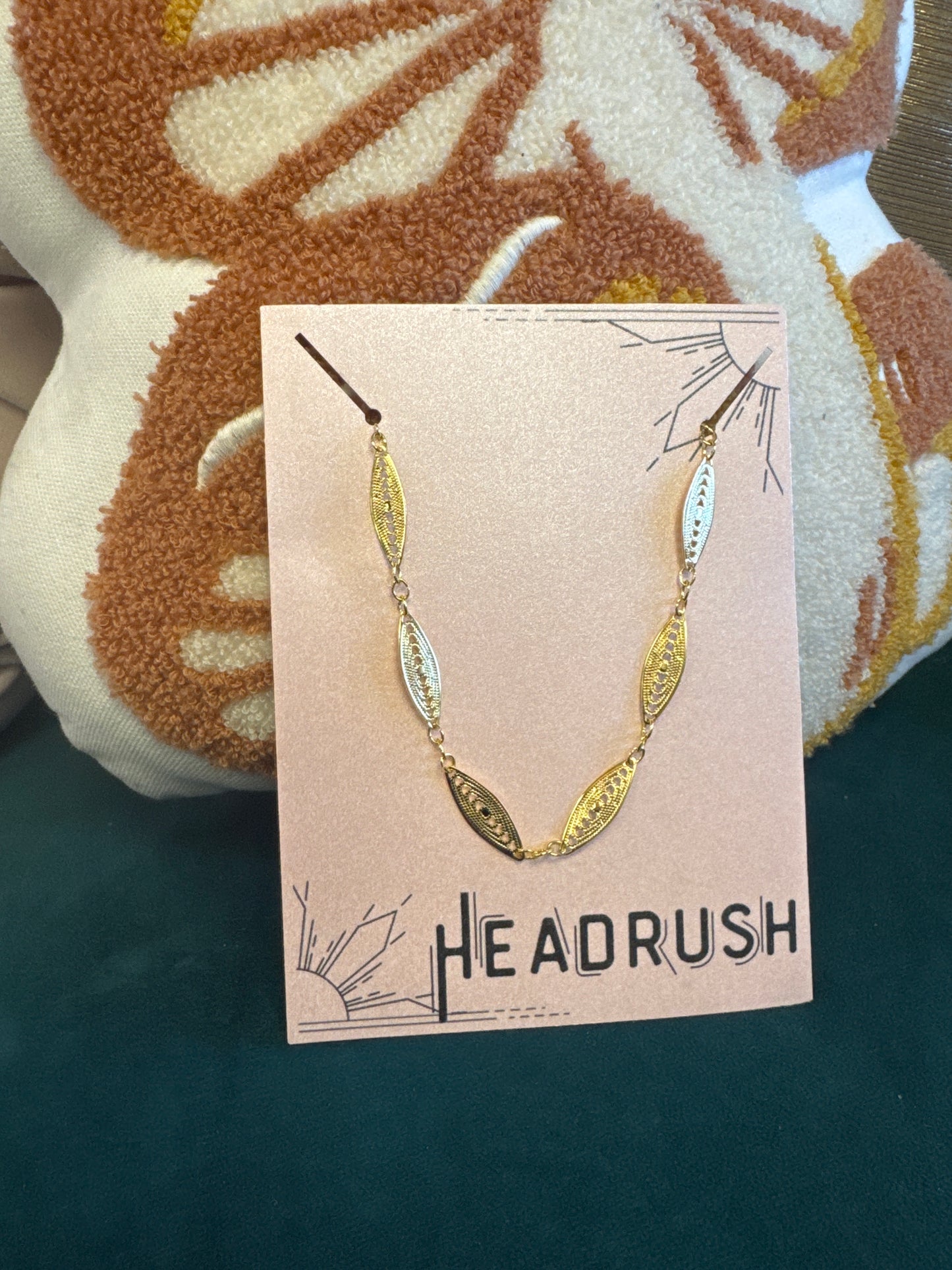 Marla-Gold Plated Filigree Chain Necklace