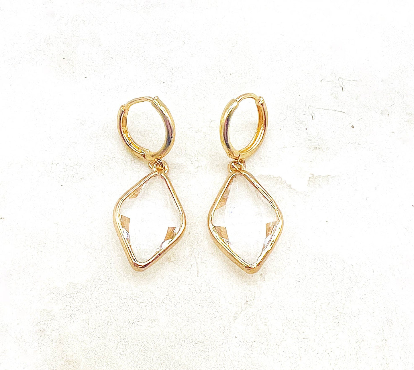 Diamond Gem Huggie Hoops