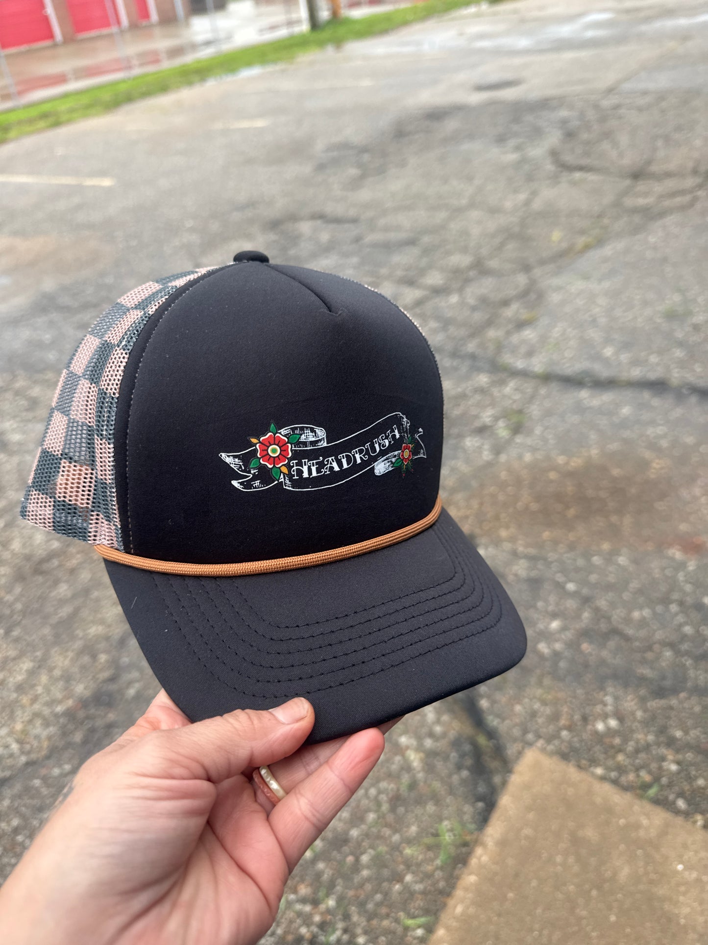 Headrush Checkered Foam Trucker Hat