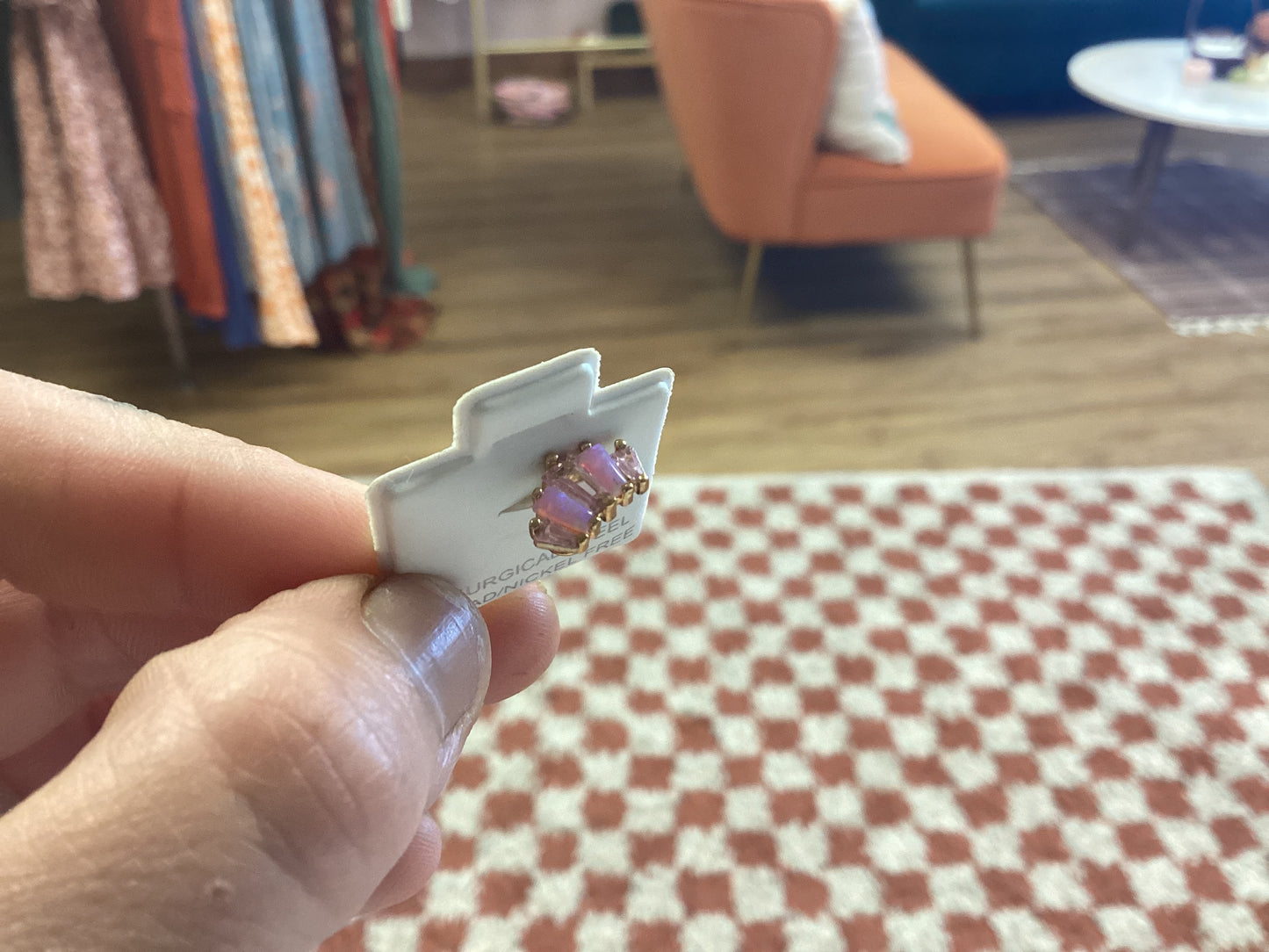 Pink Gemstone Cartilage Ring