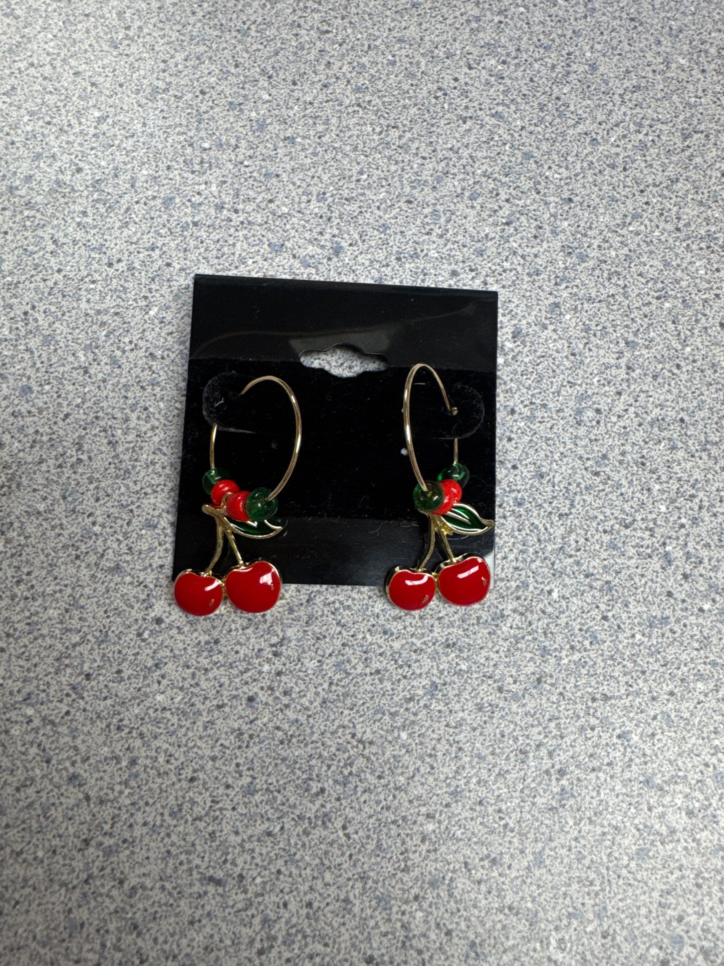 Cherry Dangle Hoops