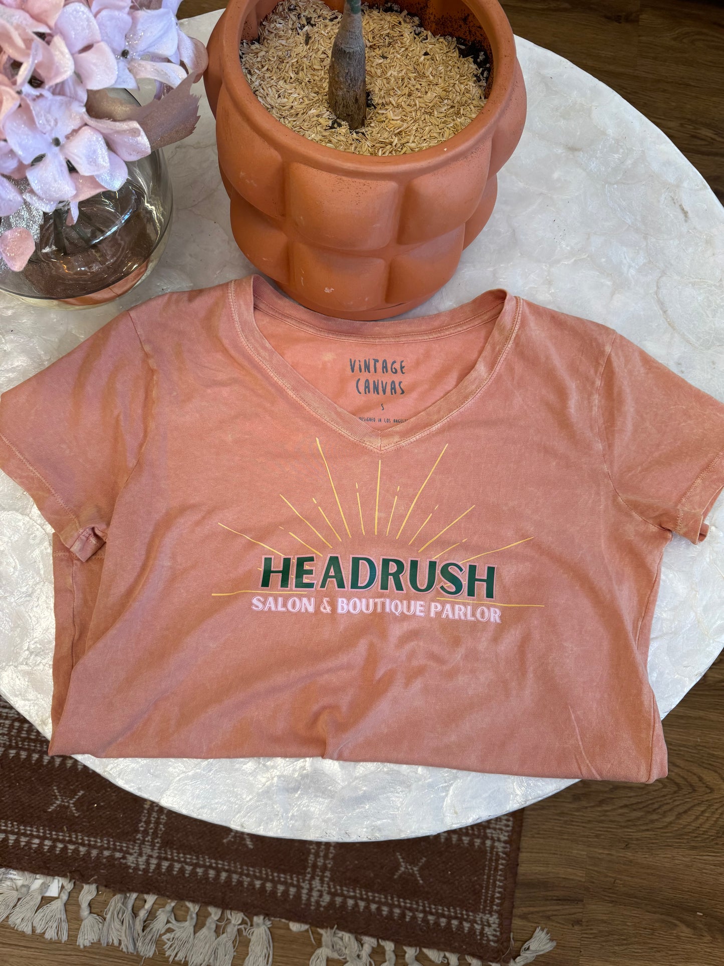 Sunburst Headrush Graphic V Neck T-Shirt