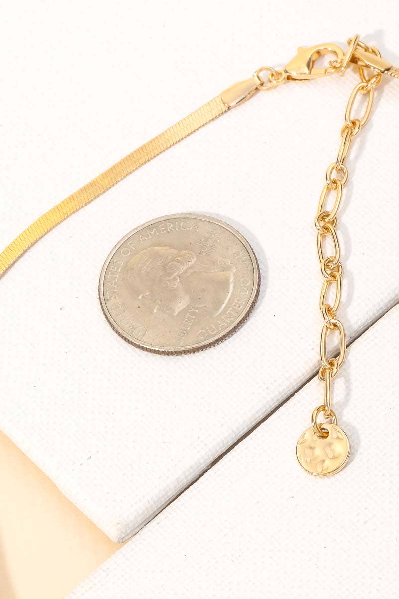 Snake Chain Link Necklace: GOLD