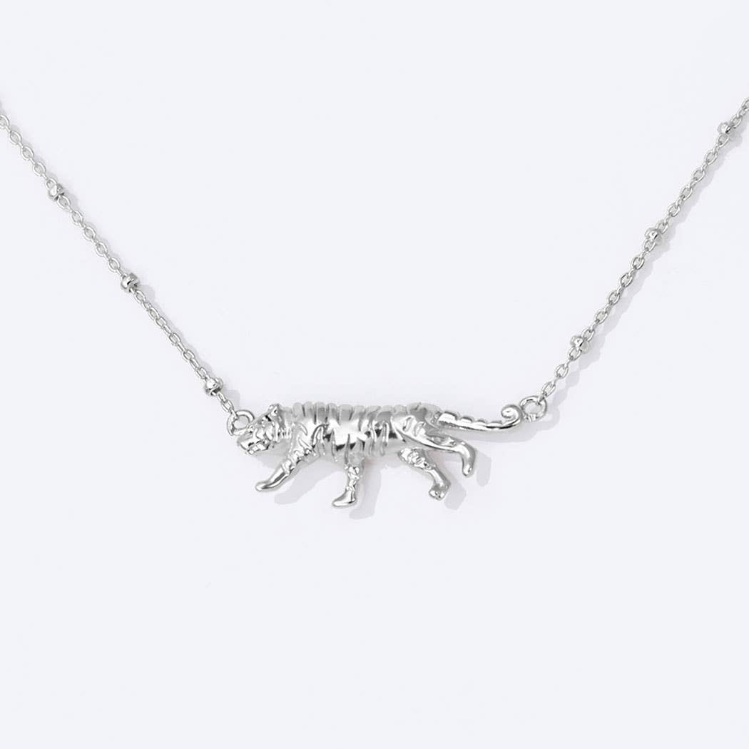 Gold-Dipped Tiger Figurine Necklace