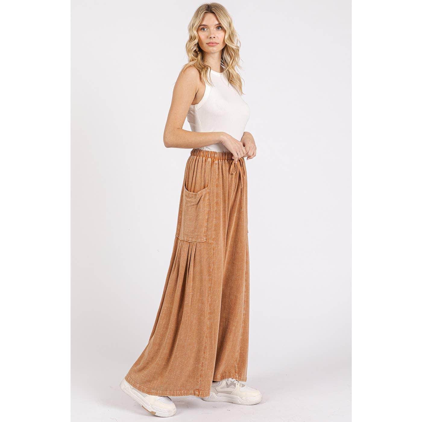 Carmella-Linen Mineral Washed Relaxed Pant