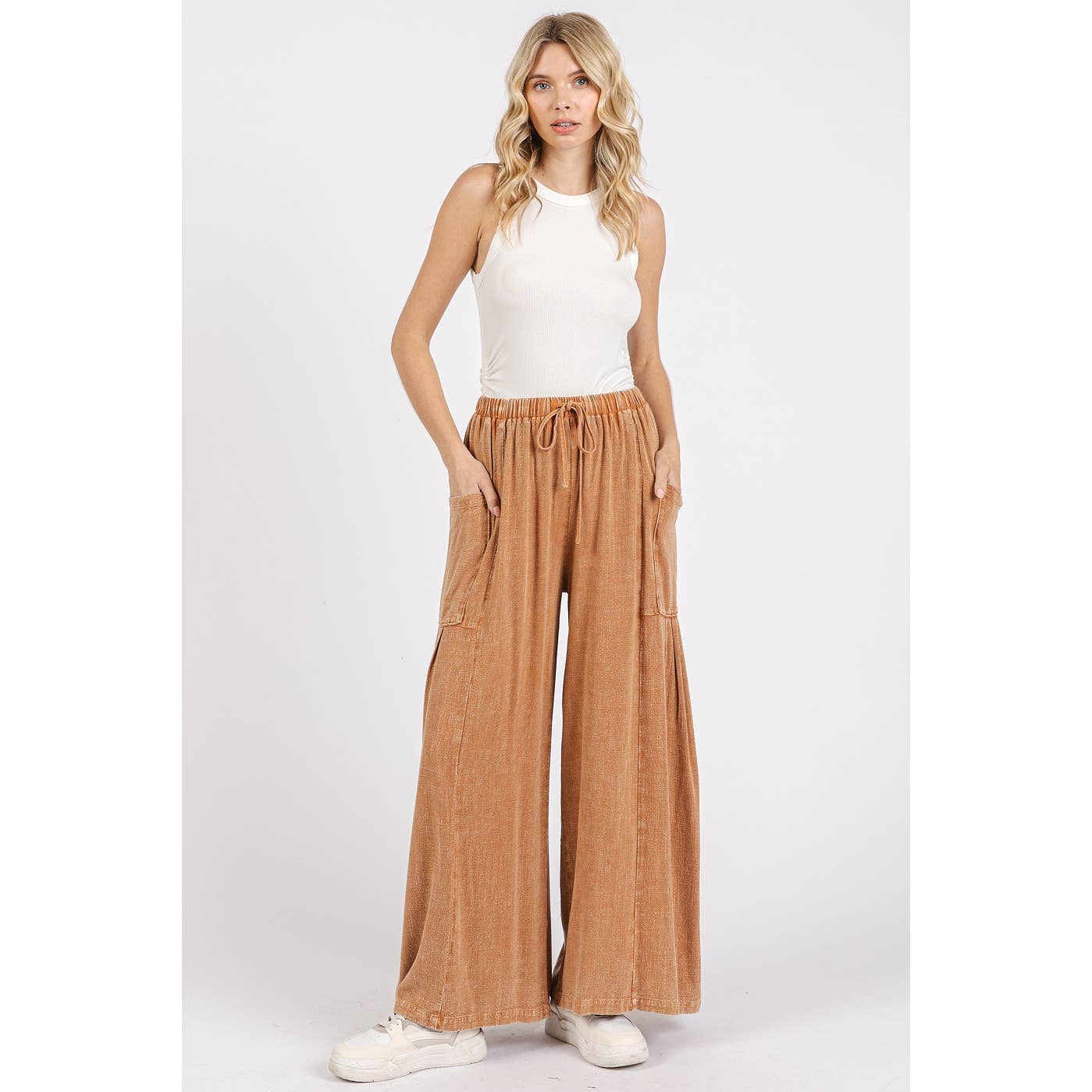 Carmella-Linen Mineral Washed Relaxed Pant