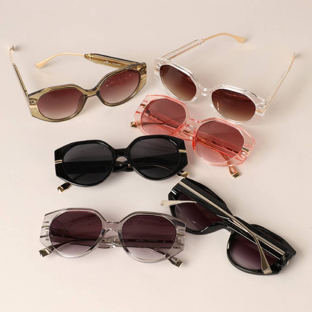 Verona- Bold Clear Round Frame Sunglasses