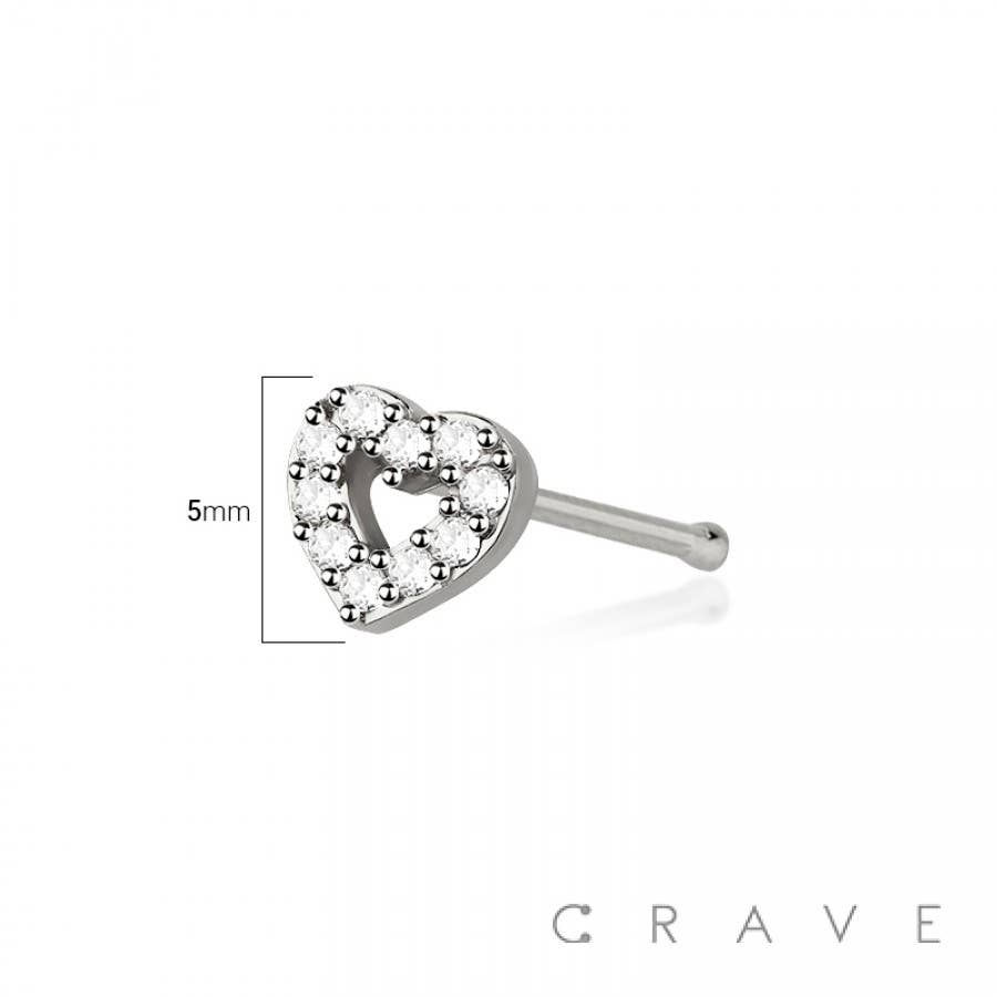 Snazzy Heart Gemstone Nose Bone Ring