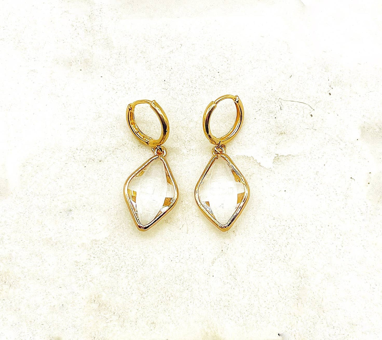 Diamond Gem Huggie Hoops