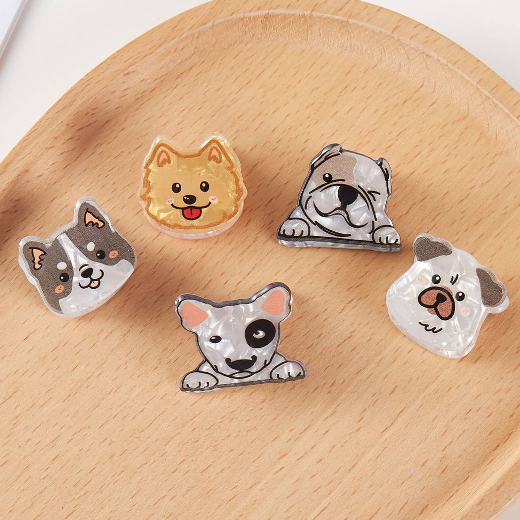 Cute Dogs Assorted Mini Claw Hair Clip Set