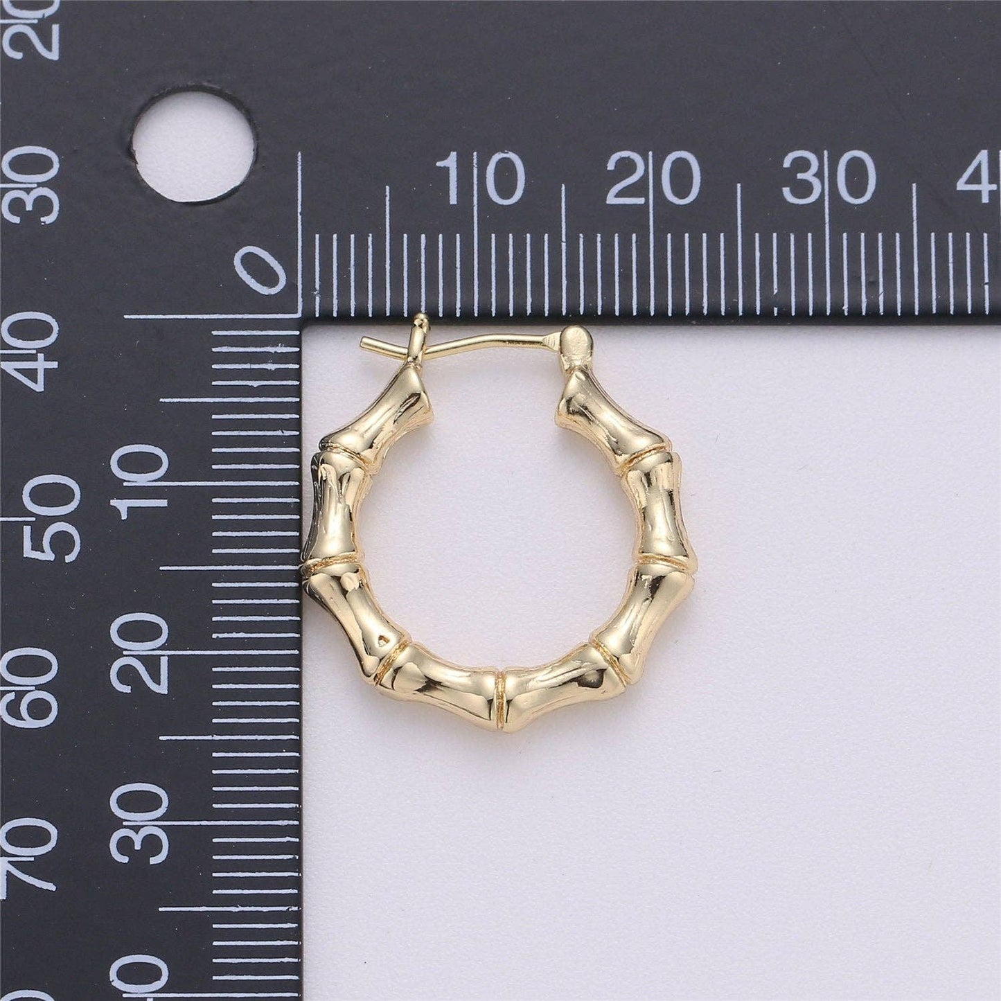 18k Gold Filled Bamboo Hoop Earrings