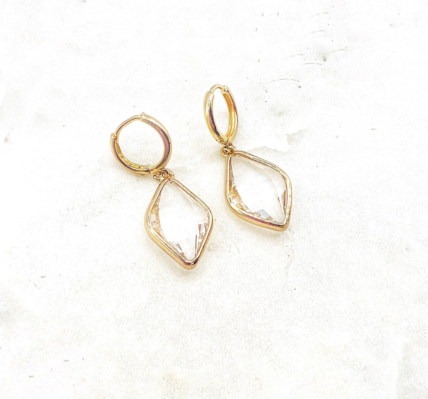 Diamond Gem Huggie Hoops