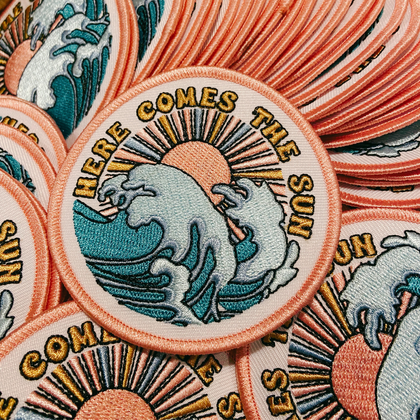 3" Here Comes The Sun - Embroidered Hat Patch